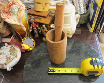 Mortar and Pestle, #2, Wood, Vintage Kitchen Decor, Please Read Description