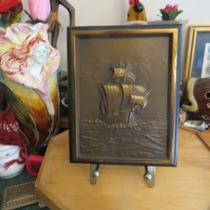 Crowe Name Plate and Manufacturing Company Brass Clipper Ship Plaque.