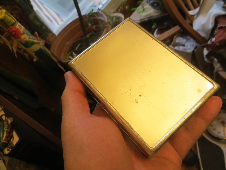 Old Silver Plated Trinket Box w weaved top vintage