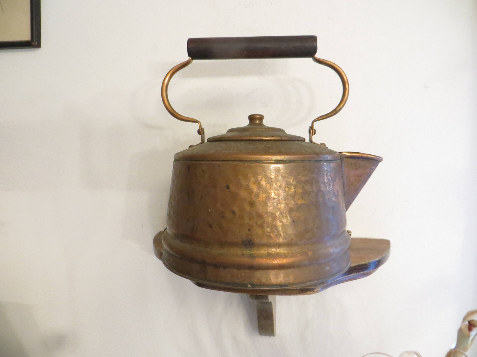 Vintage Hammered Copper Teapot Wood Handle. Etsy