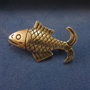 Sterling Silver Fish Brooch, Vintage