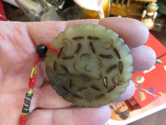 Carved Stone Medallion Pendant  - image 9