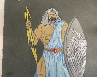Greek Gods Slate Art Pick Poseidon Zeus or Hades