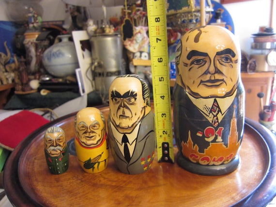 Mikhail Gorbachev Nesting Doll Vintage Russian Politicians Leaders Russian Nesting Dolls Etsy Australia