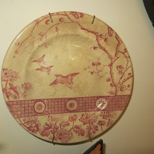 Antique New Jersey 8 3/4&quot;  Plate with birds and signed on back