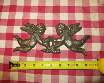 Antique Victorian Bronze Cherubs Architectural Salvage Part, Please Read Description