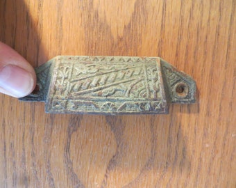 Antique Bin Pull, Drawer Pull cast iron handle, Please Read Description