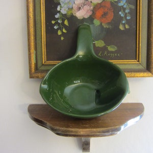 Green Pottery Ladle, Double Pourer, vintage, Please Read Description