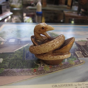 Vintage Snake Sculpture, Signed