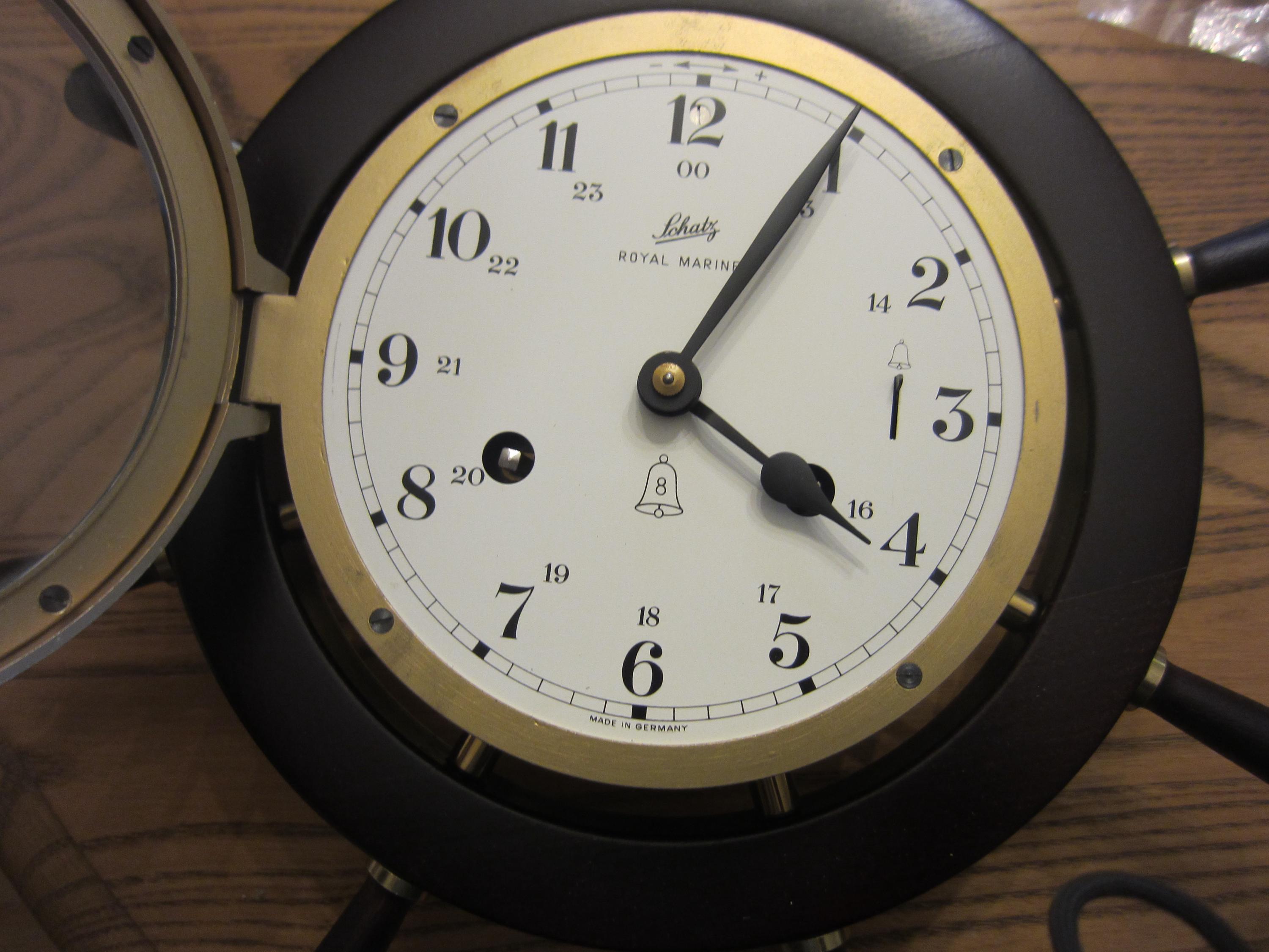 Vintage Schatz German Mariner Ships Clock and Barometer