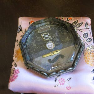 Retro Paperweight, Octagon, Vintage, Distressed