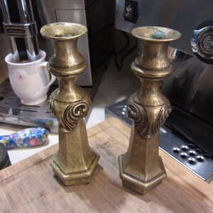 Antique Bronze or Brass Candlesticks