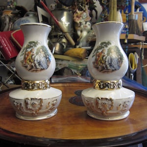 Wall Pocket Oil lamp Shaped Lanterns with Courting Scene, Please Read Description