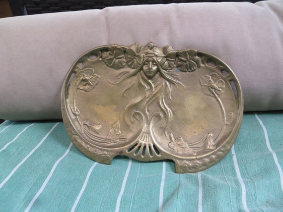 Art Nouveau Bronze Brass Dressing Table Tray - image 3