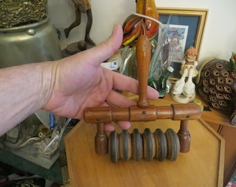 Antique 1800'S Wood Hand Held Massager Device Health Culture co. April 12 1892, Please Read Description