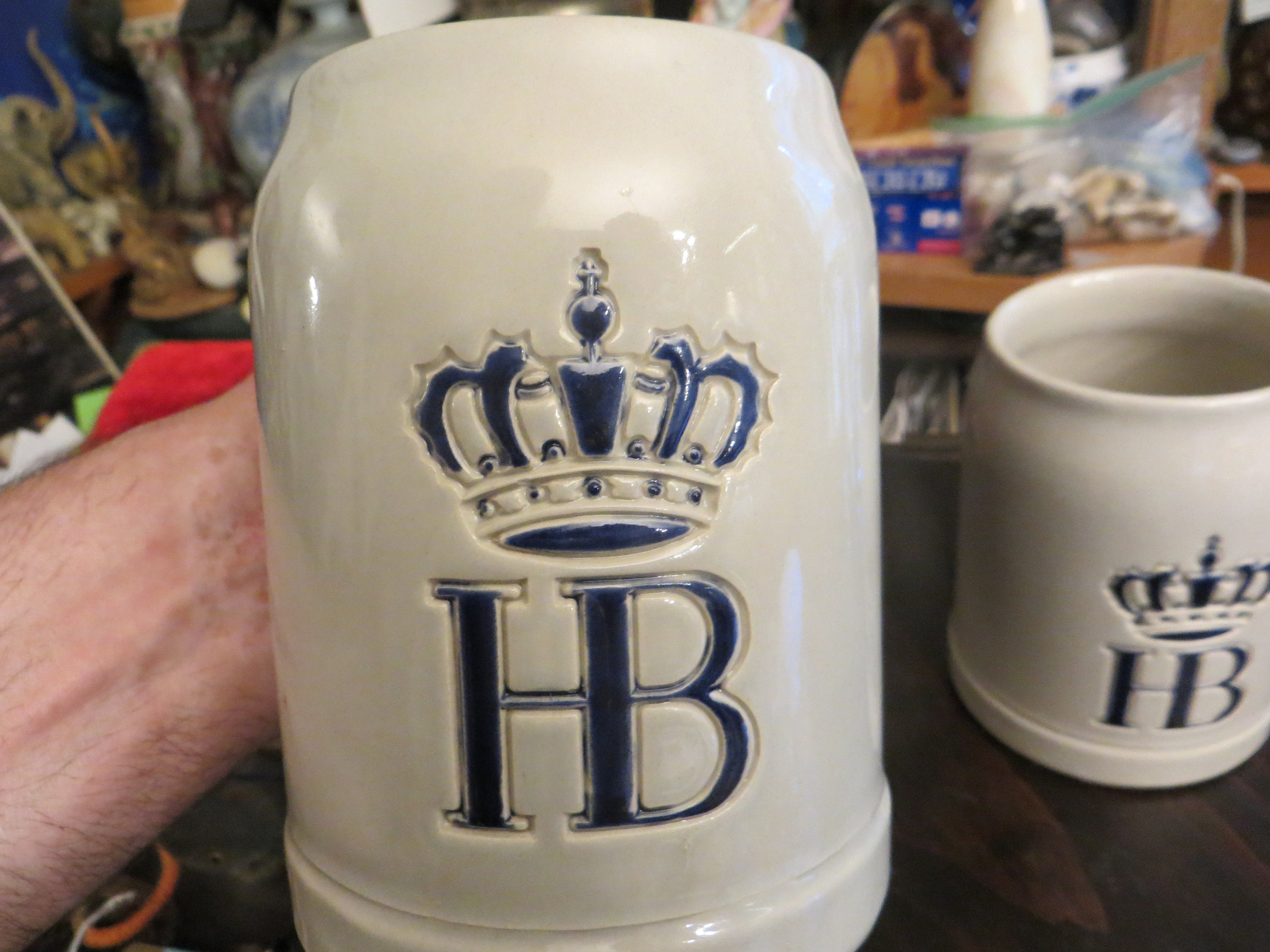 Hofbrauhaus HB 1 Liter Salt Glaze Stoneware Beer Mug 