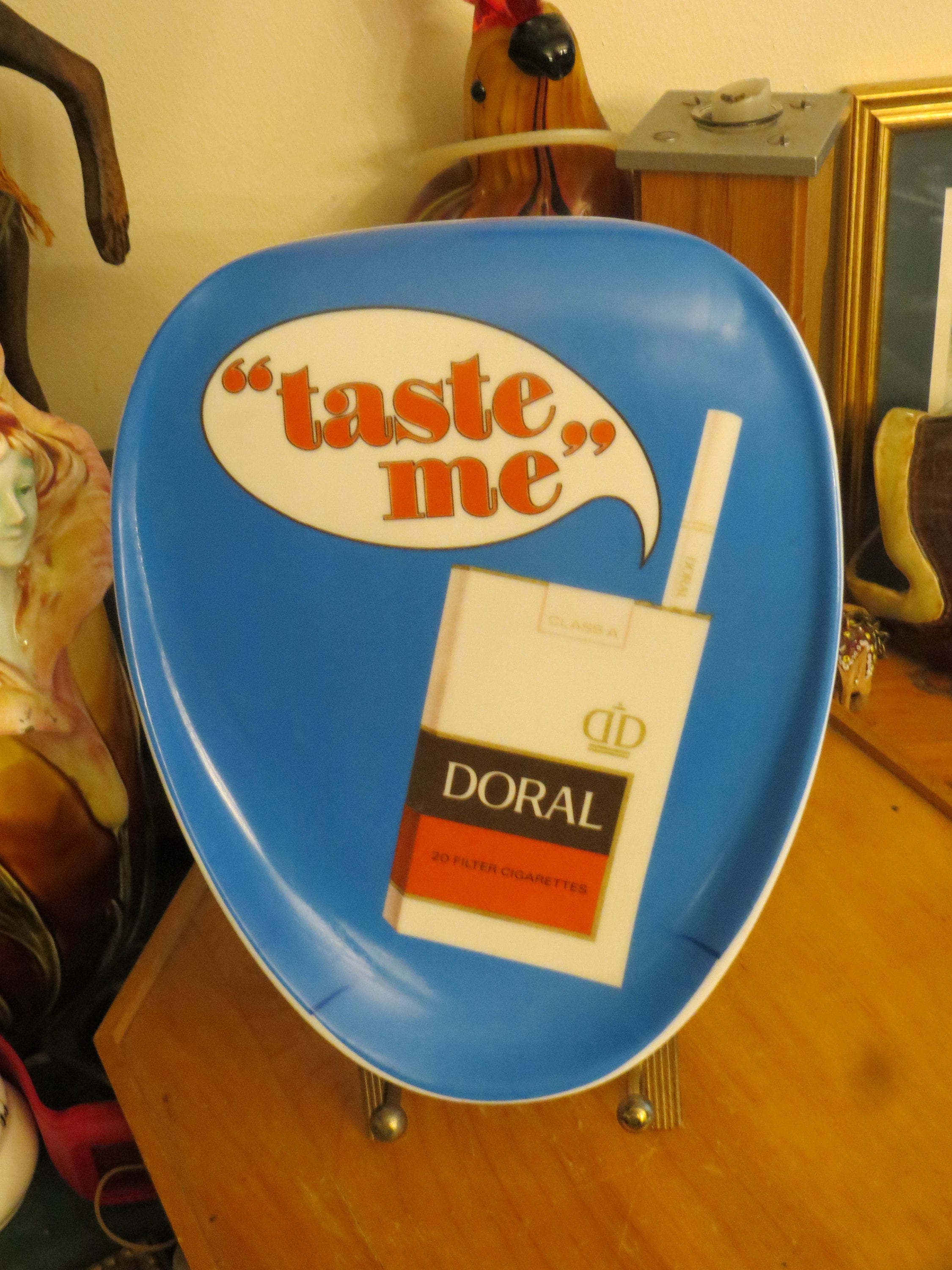 Vintage Doral Cigarettes Advertising Taste Me Change Dish, Please Read  Description