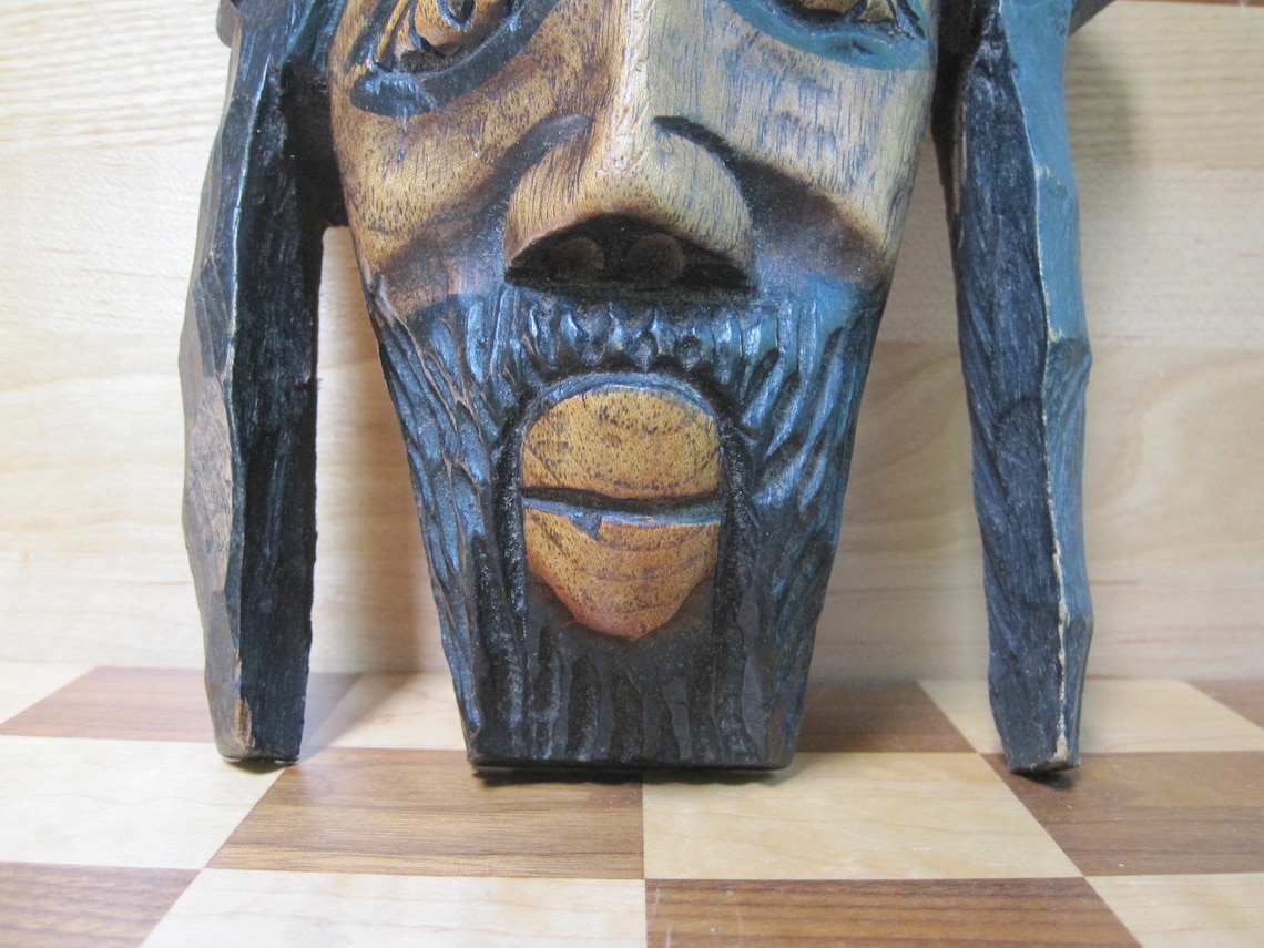 Máscara de madera de estilo jamaicano | Etsy