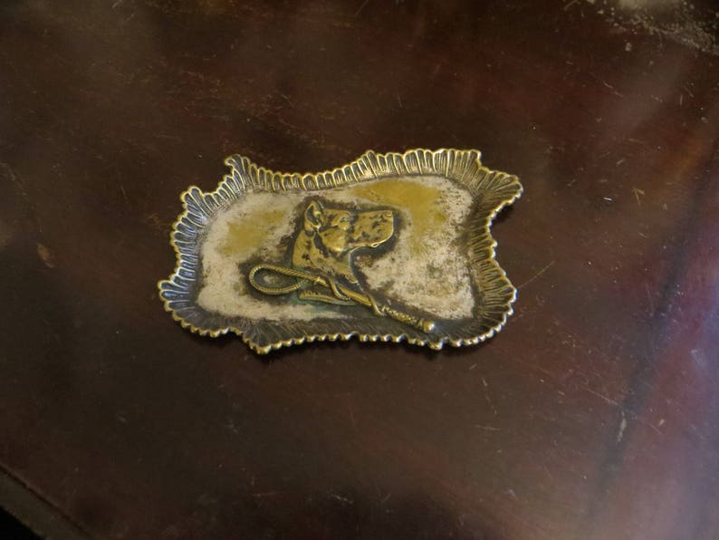 Vintage Dog Trinket Dish K-9 Ring Tray w free ship.
