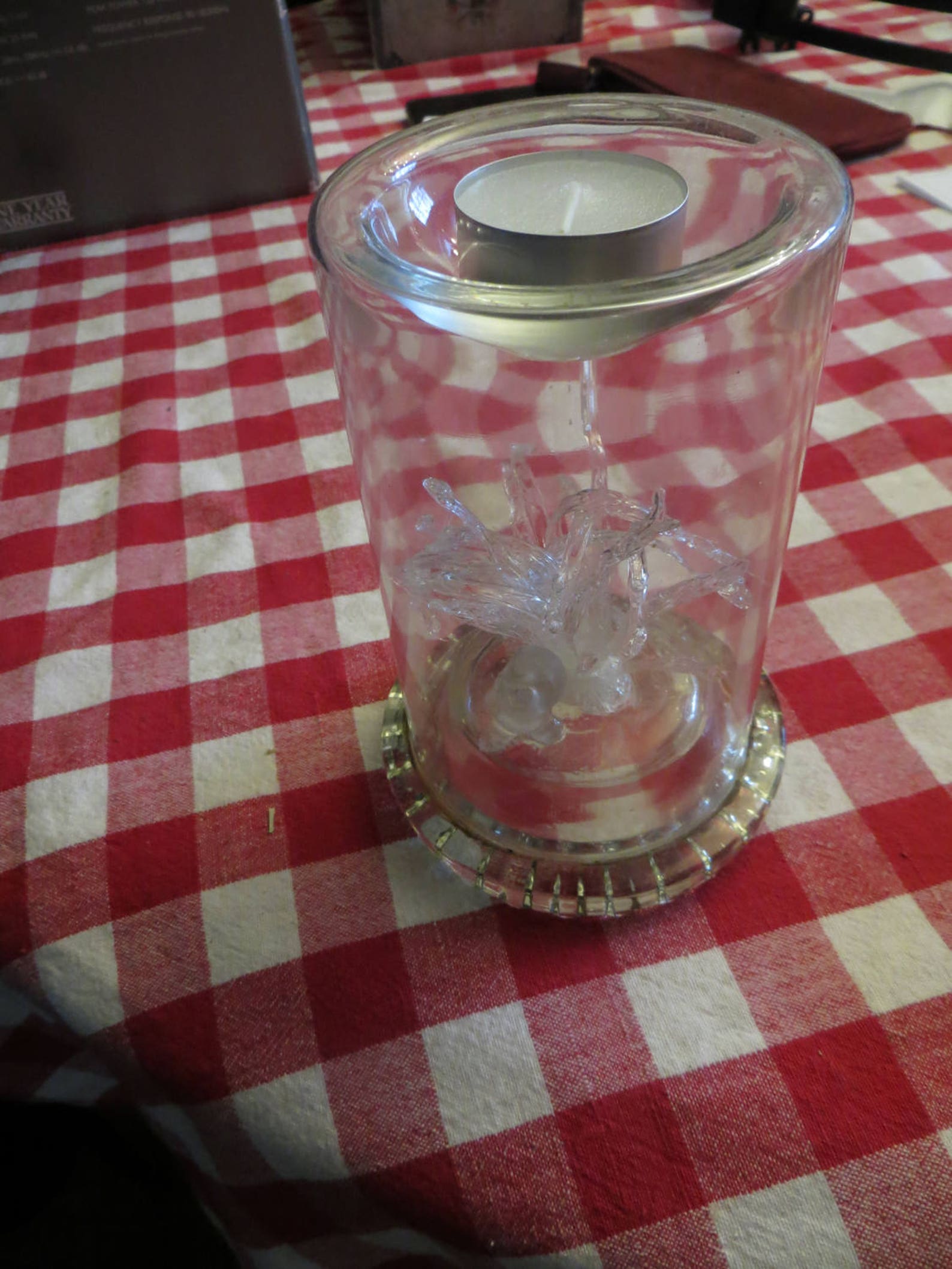 Encased Glass Art Owl Votive Candle Holder Vintage Etsy