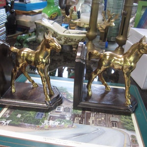 Equestrian Bookends, Pair of Metal Horse Book Ends