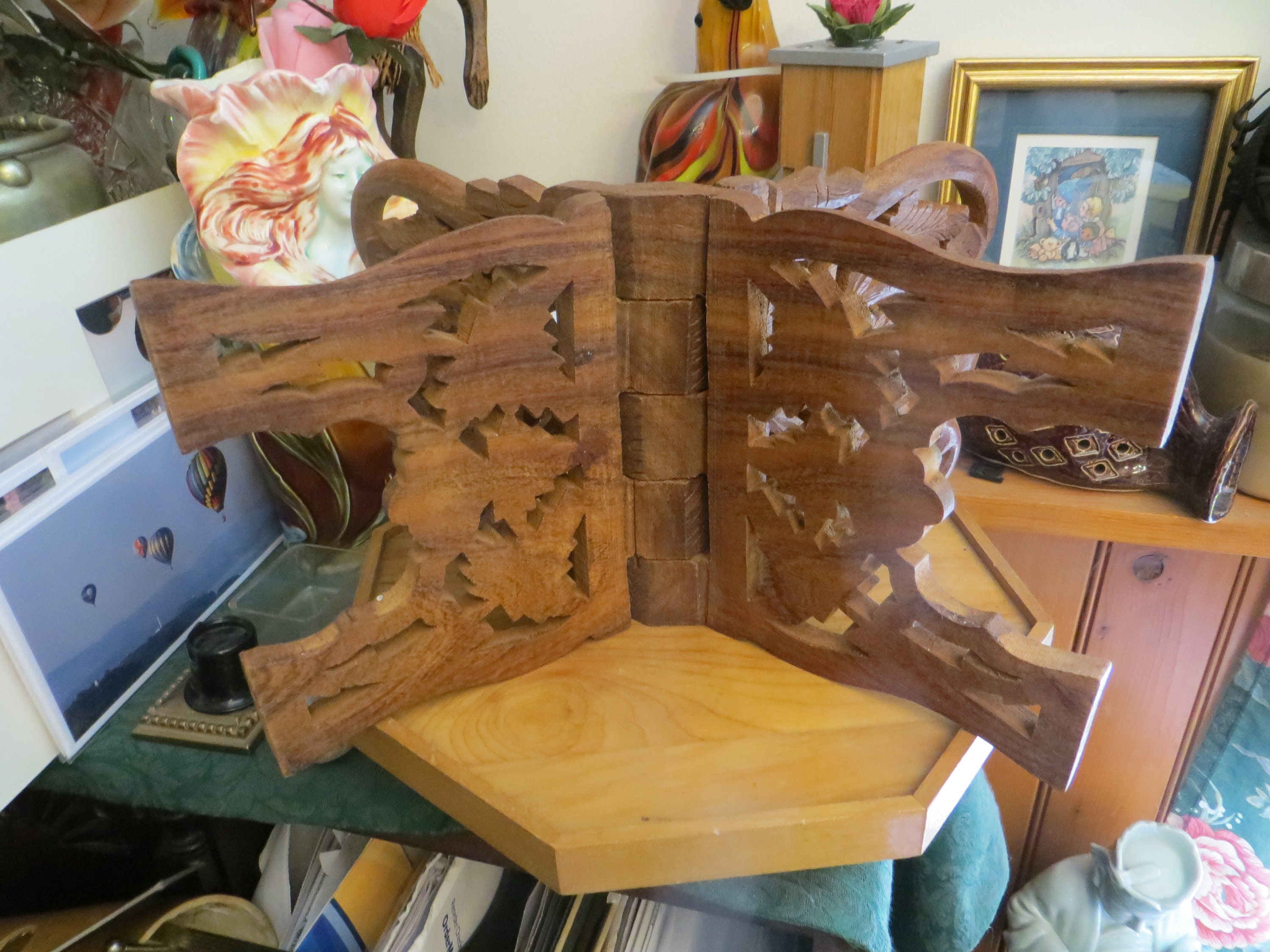 Book Stand Carved Wood Folding Book Display Ornate Vintage. Etsy