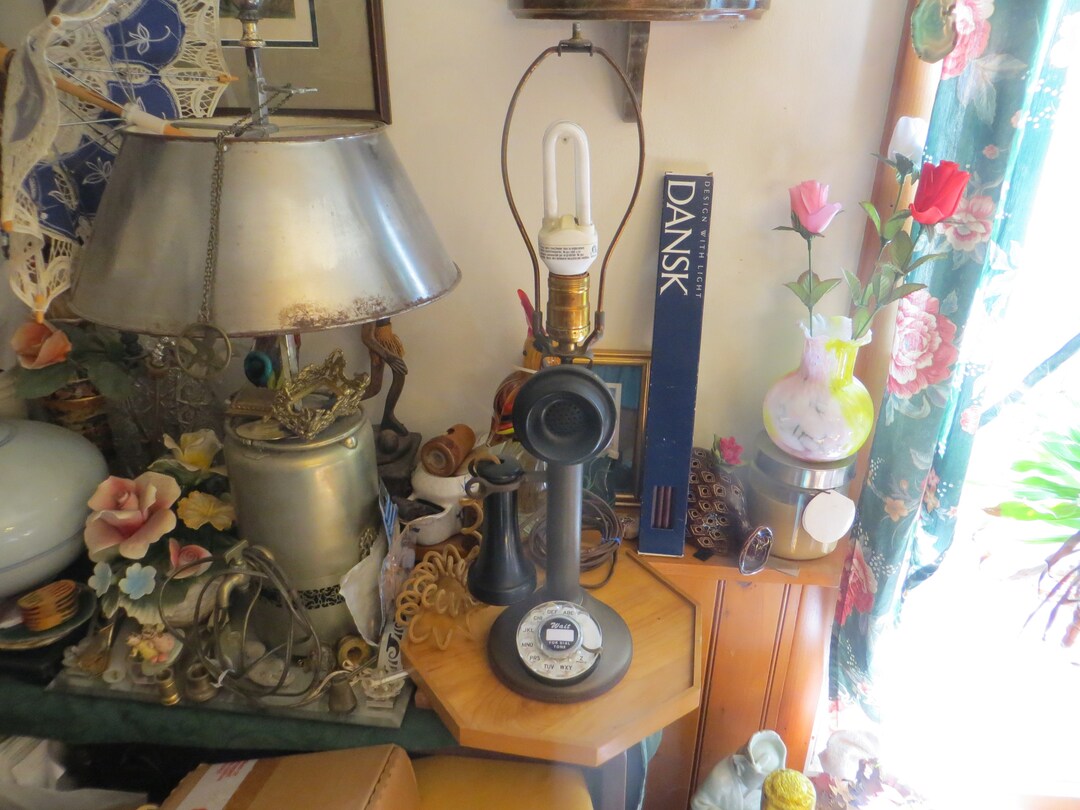 Bell Candlestick Rotary Dial Telephone Lamp, Vintage Etsy