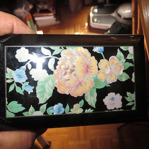 Otagiri Tavistock Laquerware Mirror Music Box Love Story Floral Garden