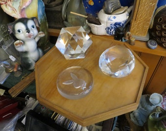 MCM Playboy Crystal Bunny Logo Paperweight, Pick One, Please Read Description