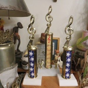 Music award trophies, matching set.