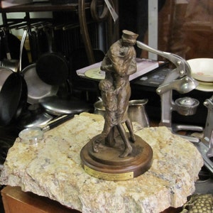 The Homecoming Statue Signed Bleifeld 89 Bronzed Sculpture U.S. Navy Memorial, Vintage