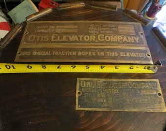 Early 20th Century Salvaged Otis Elevator Plaque Set, Vintage, Please Read Description