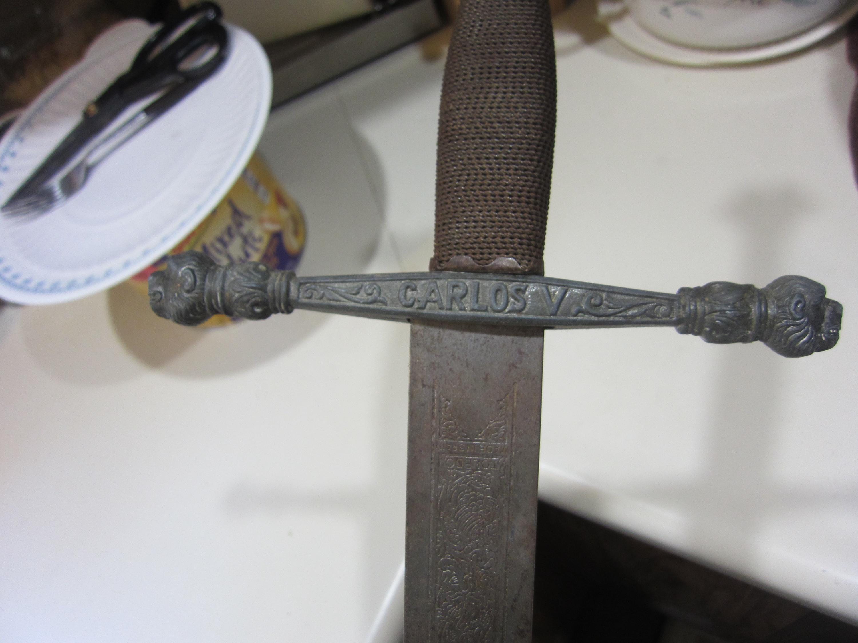 Vtg Carlos V Spanish Sword Ornate Handle Made in Toledo Spain 40