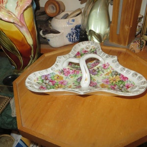 Antique finger plate with flowers, #52/782
