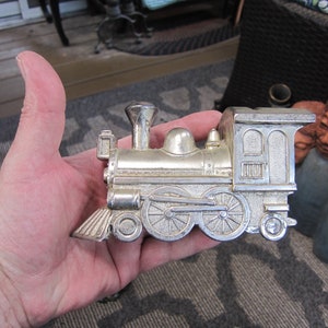 Vintage Silver-Plated Locomotive Train Change Bank