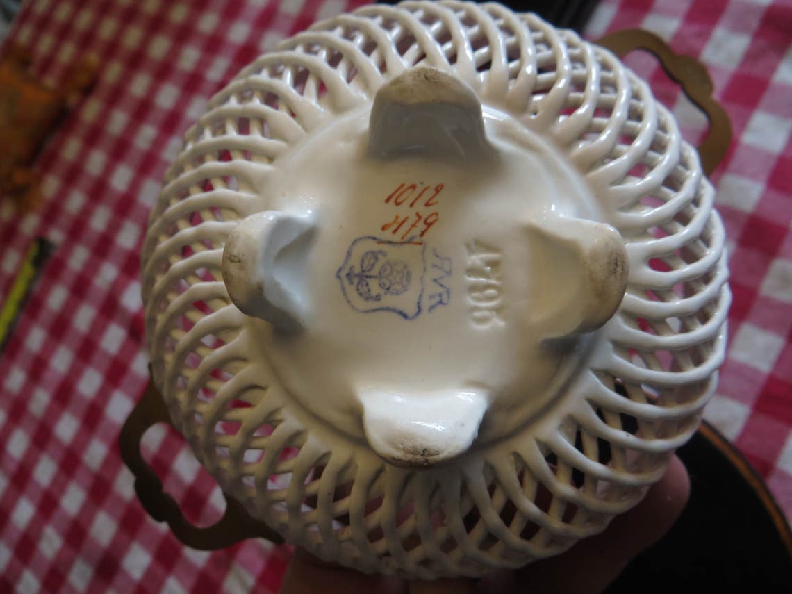 Late 19th Century Max Roesler Porcelain Openwork Bowl With Handles ...