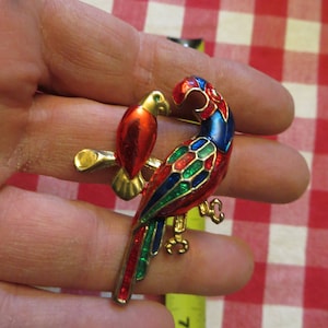 Vintage Parrot Brooch Pin 2.5 Inches