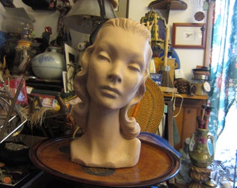 Vintage 30s/40s Art Deco Mannequin Head / Bust
