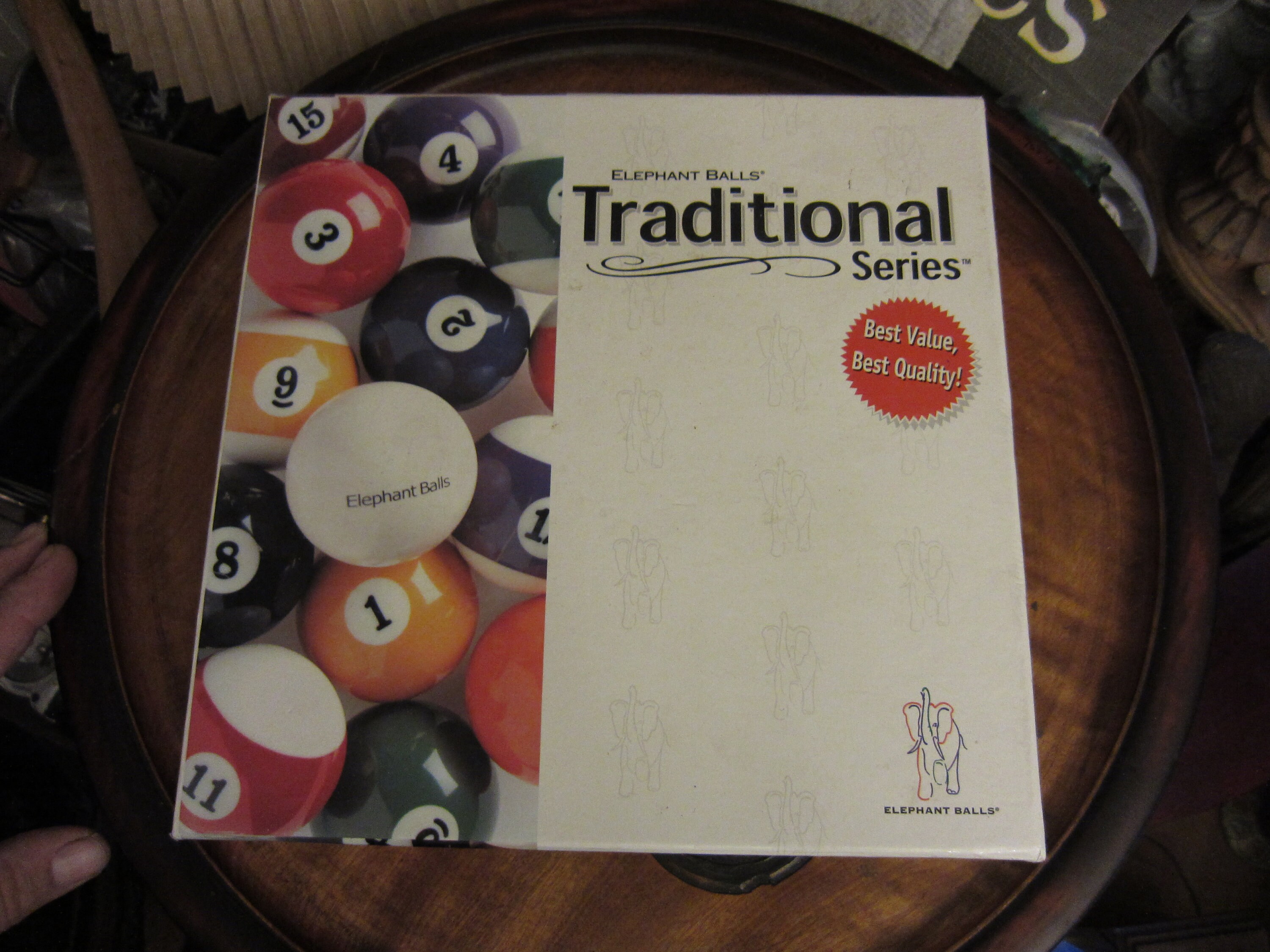Boules De Billard Anciennes Excellenta – Boîte D’origine – Jeu De Café En Bois