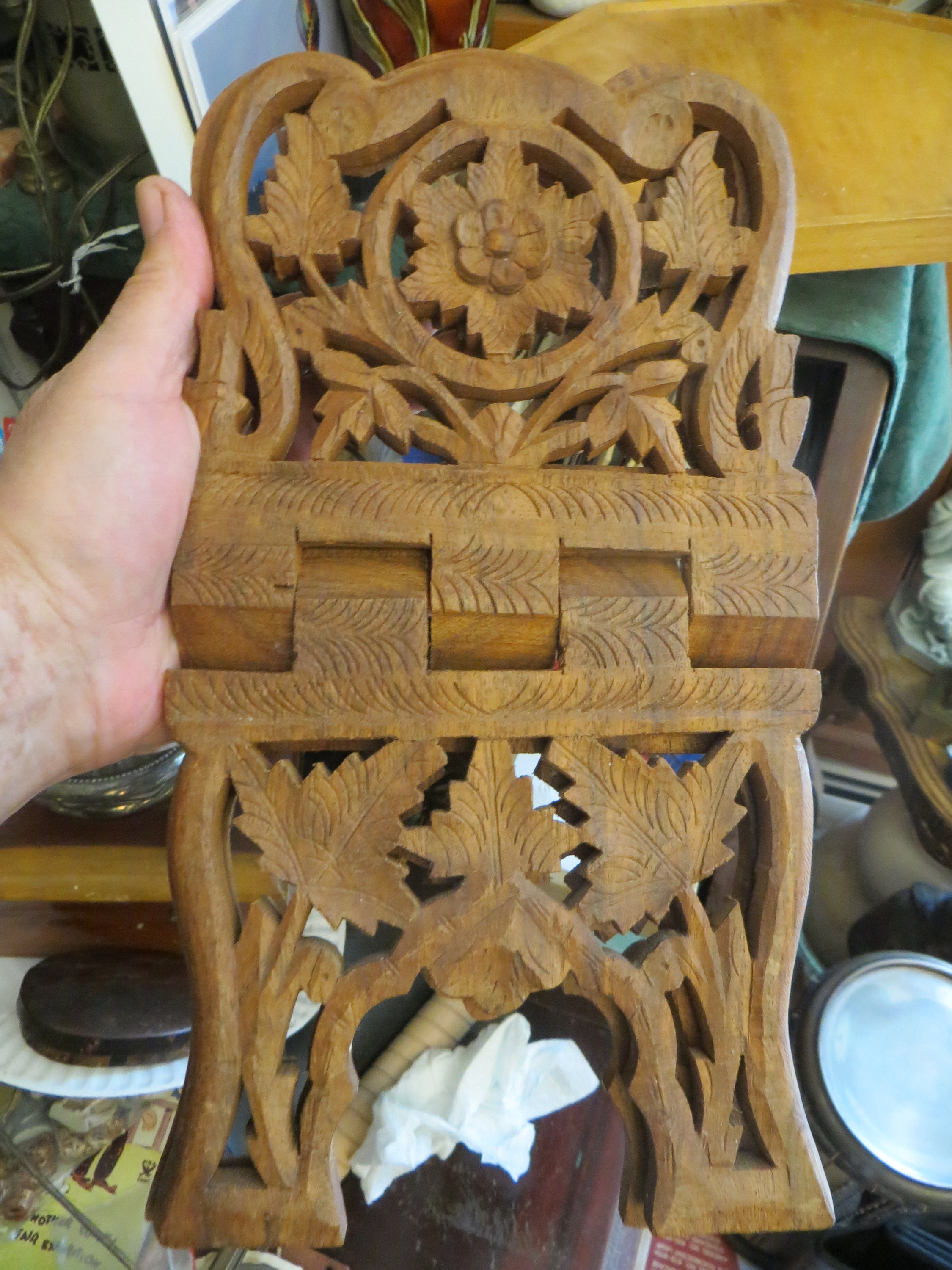 Book Stand Carved Wood Folding Book Display Ornate Vintage. Etsy