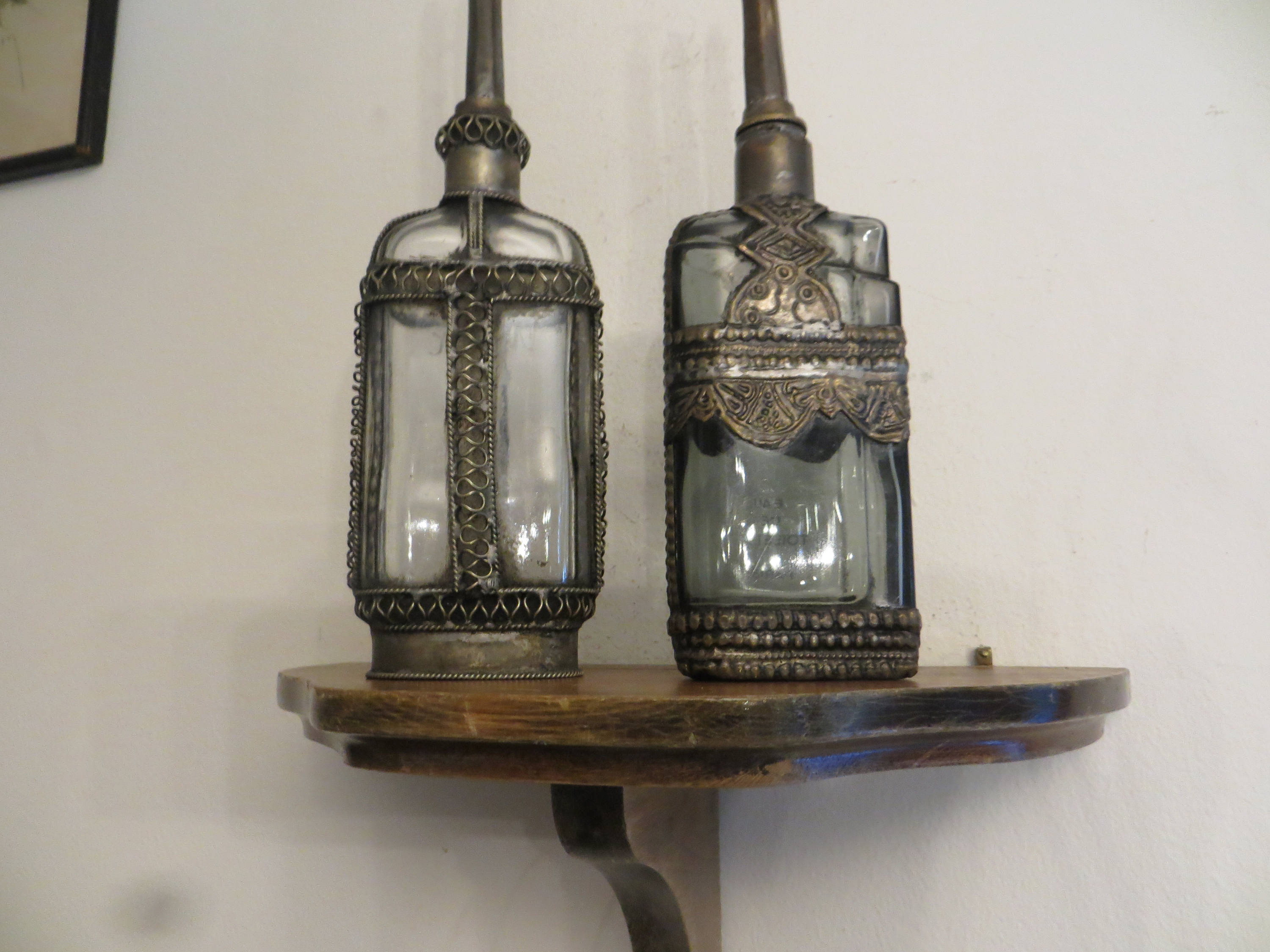 Vintage Perfume Long Neck Bottles, France, Victorian, Moroccan French Paris, Made in England, Please Read Description