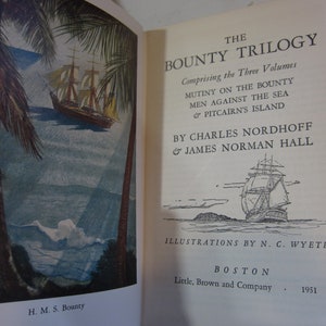 The Bounty Trilogy Wyeth Edition by Charles Nordhoff James Norman Hall 1951