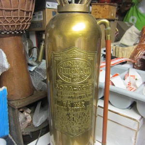 Vintage Fire Extinguisher Table Lamp Copper and Brass Industrial