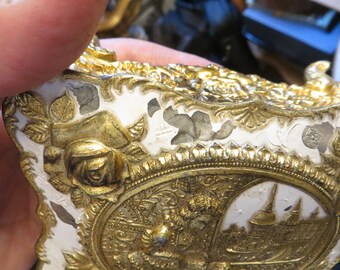 Music Jewelry Box, Japan, Sankyo, Old Gold Metal Jewelry