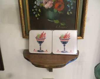 4 Manhattan Cocktail Coasters, Vintage, Please Read Description