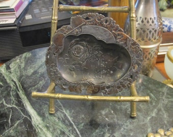 Art Nouveau Pin Tray, 115 Years Old w/ Rose, Please Read Description