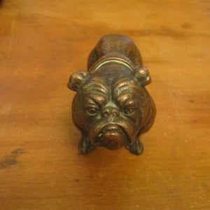 Miniature Bulldog Figurine, Vintage Metal, Pittsburg PA Bull Dog