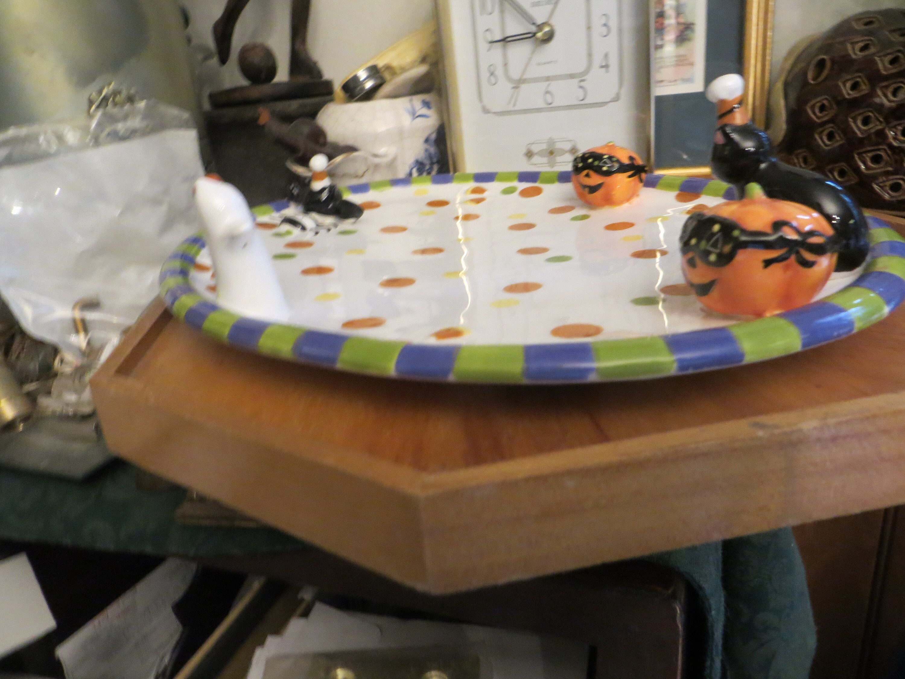 Halloween Serving Dish Platter Art vintage hand made Etsy