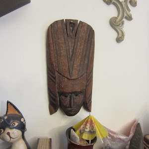 Tribal Mask, African Wall Mask, Carved Wood Mask, Wall Decor