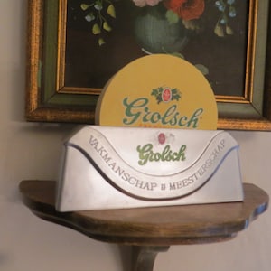 Grolsch beer mat coaster holder. Vintage